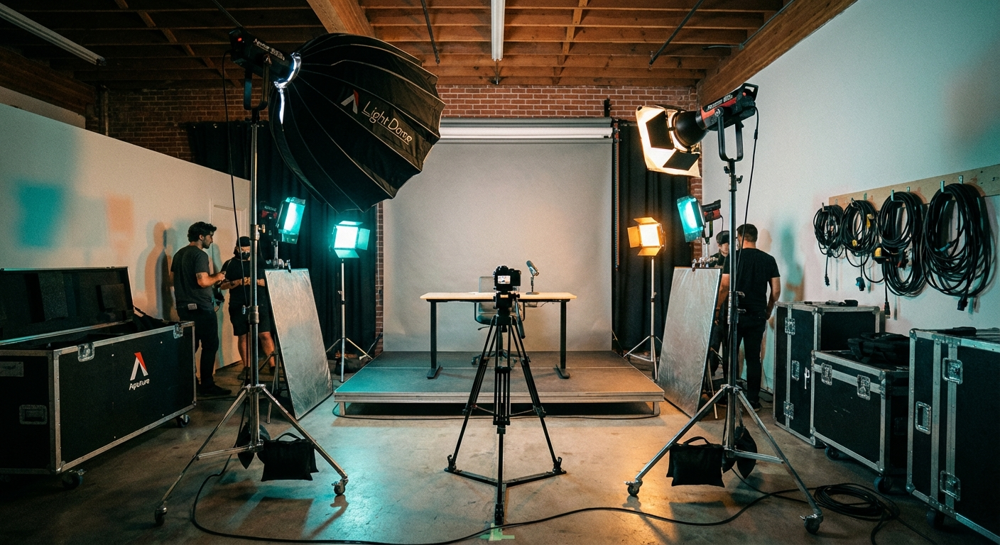 Lighting Setup Professional lighting rig for live streaming