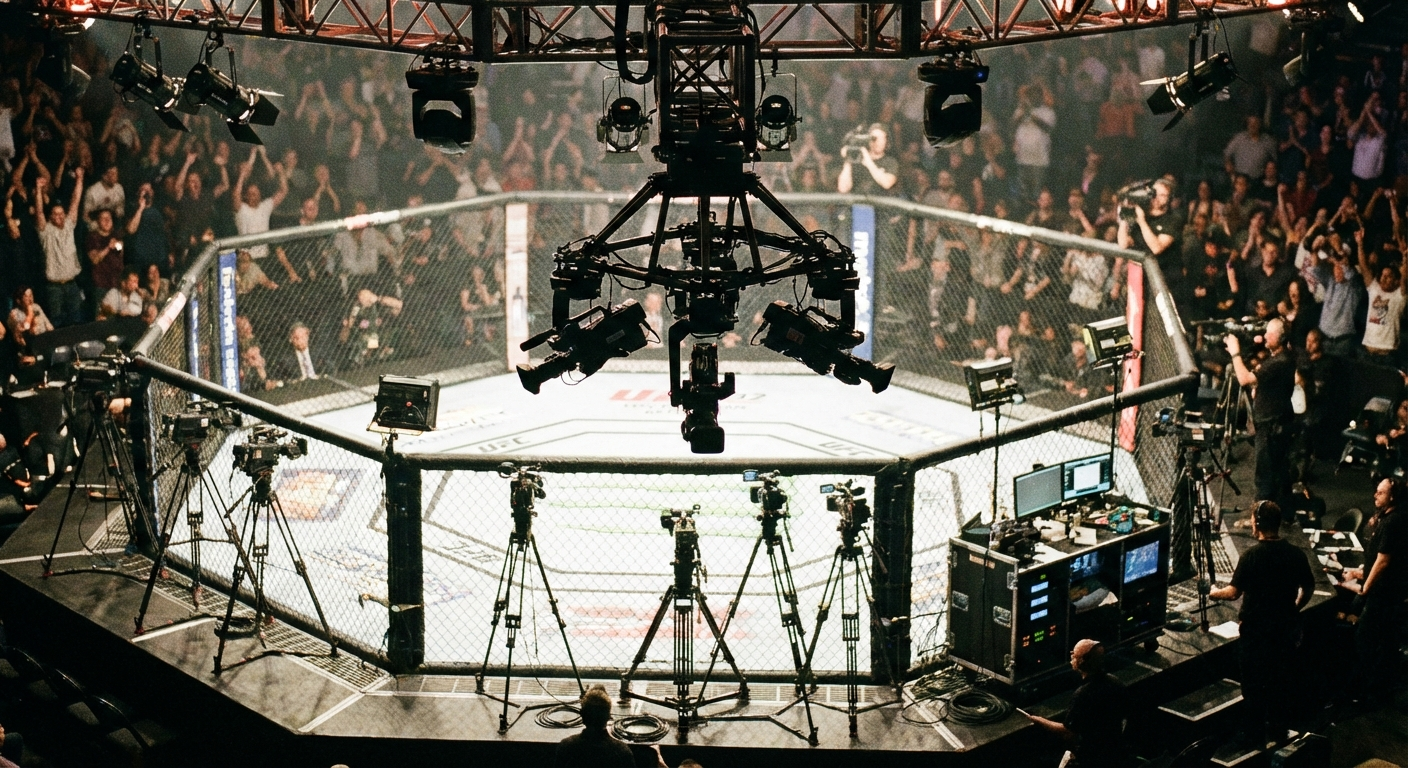 Overhead Rig Overhead camera rig covering fight cage
